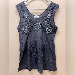 M.K.M Designs EUC black dressy tank top
